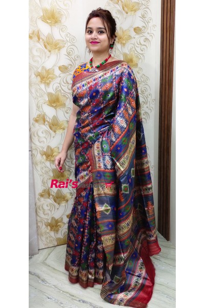 Pure Handloom Gicha Silk With Digital Print Saree(WE5678)